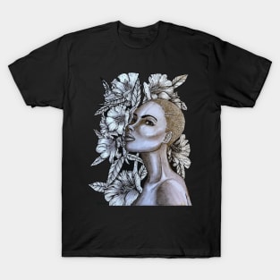Strong Woman with Flowers T-Shirt
